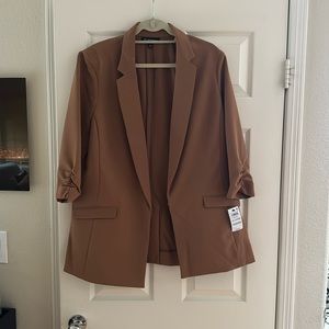 INC 3/4 sleeve tan brown blazer jacket